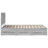 Bed Frame with Drawer Grey Sonoma 120 x 200 cm Engineer Wood 3412614