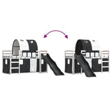 Bunk Bed without Mattress with Slide White and Black 90x200 cm 3284137