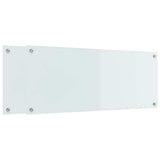 Kitchen Backsplash 2 pcs White 100 x 40 cm Tempered Glass 3415527