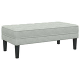 Bench with Cushion Light Grey 113 x 57 x 39 cm Velvet 42001947