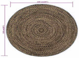 Handmade Rug Jute Black and Natural 150 cm 133727