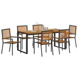 Garden Dining Set 7 pcs Black and Brown Poly Rattan 3365481