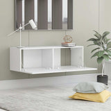 TV Cabinet White Engineered wood 100 cm x 30 cm x 30 cm Drop-Down 801481