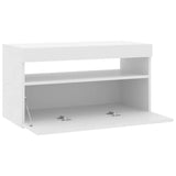 TV Cabinet with LED Lights High Gloss White 75x35x40 cm 804403