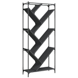 Bookcase Black 79x30x180 cm Engineered Wood and Metal 845431