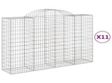 Arched Gabion Baskets 11 pcs 200x50x140/160 cm Galvanised Iron 3146371