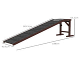 Pet Ramp for Dogs Cats Non-Slip Carpet Top Platform - Brown & Grey T3398P376468