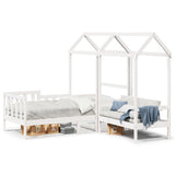 Day Bed and Bench Set with Roof without Mattress White 80x200 cm 3282271