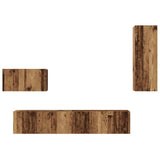 Wall TV Cabinet Wall-mounted 4 pcs Old Wood Engineered Wood 3393465