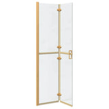 Walk-In Shower Wall Folding Gold 90 x 6.5 x 190 cm 42017971