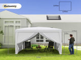 3 x 3m Pop Up Gazebo, Wedding Party Canopy Tent Marquee with Carry Bag and Windows, White T3398P315900