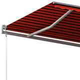 Freestanding Manual Retractable Awning 600x300 cm Orange/Brown 3069800