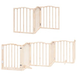 Dog Gate with Door Foldable 12 Panels 600 cm Poplar Wood 3155586