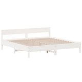 Bed Frame without Mattress White 200x200 cm Solid Wood Pine 3216210