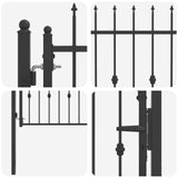 Fence Gate HORST 100 x 75 cm Metal Black Lockable 42034043
