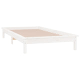 LED Bed Frame without Mattress White 100x200 cm Solid Wood 820597