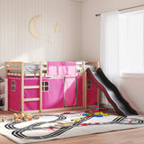 Bunk Bed without Mattress with Slide and Curtains Pink 90x200 cm 3284109