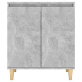 ZNTS Sideboard&Solid Wood Legs Concrete Grey 60x35x70 cm Engineered Wood 806071