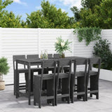 9 Piece Garden Bar Set Grey Solid Wood Pine 3157819