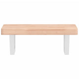 Basin Shelf Wall Mounted Steel and Solid Wood Beech 3302326