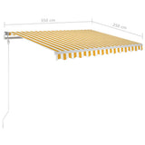 3069918 Manual Retractable Awning with Posts 3,5x2,5 m Yellow and White