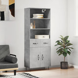 Highboard Concrete Grey 69.5x34x180 cm Engineered Wood 3200549