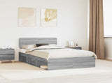 Bed Frame Grey Sonoma 120 x 200 cm Solid Pine Wood 3412101