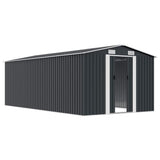 Garden Shed Anthracite Galvanised Steel Large Garden Shed 143350