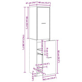 Apothecary Cabinet Black oak 40 x 41 x 174.5 cm Engineered wood 3365626