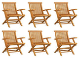 Garden Chair Set of 6 Teak Solid teak wood Standard Foldable 3065529