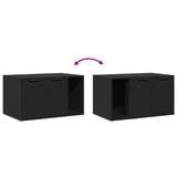 Cat Litter Box Enclosure Black 80x50x45 cm Engineered Wood 857734