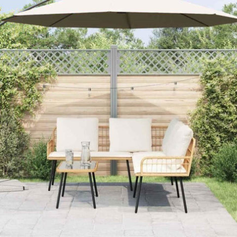 Garden Sofa Set 2 pcs Natural Poly Rattan 3328649