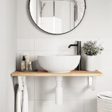 Basin Shelf Wall Mounted Steel and Solid Wood Acacia 3302666