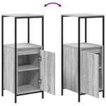 ZNTS 3 Piece Bathroom Furniture Set Grey Sonoma Engineered Wood 3328362