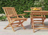 Folding Garden Chair Set of 2 Natural teak Solid teak wood Medium 362756
