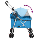 Folding Dog Stroller Blue 76x50x100 cm Oxford Fabric 172200