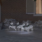 LED Reindeers 4 pcs White Fabric 3385895