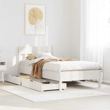 Bed Frame without Mattress White 100x200 cm Solid Wood Pine 3301873