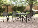 Garden Dining Set 5 pcs Black Aluminium 3334701