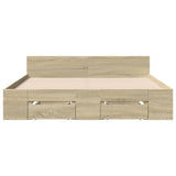 Bed Frame with Drawers without Mattress Sonoma Oak 140x200 cm 3280750