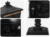 Standing Mailbox Black 42.5 x 29.5 x 117 cm Cast Aluminum 42023493