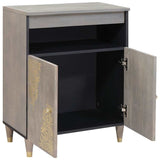 Sideboard Grey and Gold 60 x 33 x 75 cm Solid Mango Wood 4018797