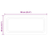 LED Bathroom Mirror Transparent 90 x 40 cm Tempered Glass 42045838