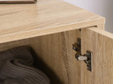 MDF 2-Tier Storage Cabinet Steel Frame Handles Tabletop Unique Home Style Organiser, 80H x 80L x T3398P344779