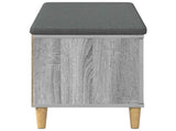 Hall Bench with Cushion with Door Grey Sonoma 100 x 38 x 46 cm 891541