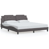 Bed Frame with LED without Mattress "Zadar" Grey 180x200 cm 3214127
