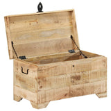 Storage Chest Solid Rough Mango Wood 328293