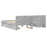 Bed Frame with Headboard without Mattress Concrete Grey 180x200 cm Super King 3295544