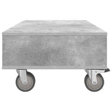 Side Table with Wheels Concrete Grey 90 x 50 x 30 cm 891019