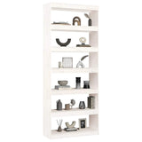 Book Cabinet/Room Divider White 80x30x199.5 cm Solid Wood Pine 808204